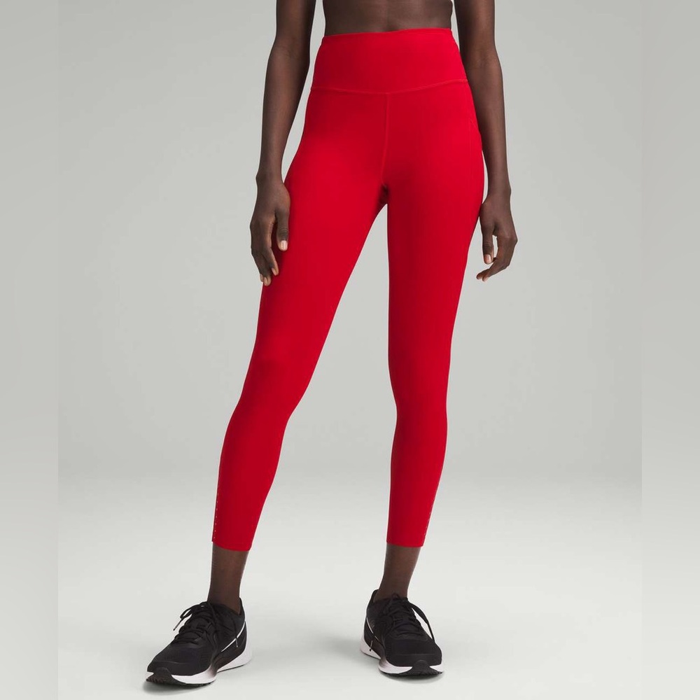 lululemon Fast and Free High-Rise Tight Legging 25” Pockets Red